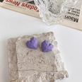 Changchun flower basket purple multifaceted heart shaped square stud alloy earringspicture12